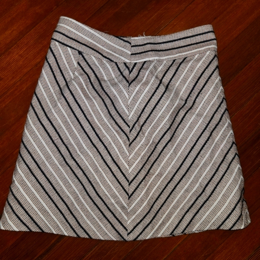 LOFT Striped Black and White Women's Skirt